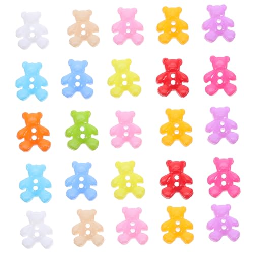 NOLITOY 100 Stück Bärenknöpfe zum Nähen Flache Kunststoffknöpfe Robuste Flache Rückseite Kleine Tierische Knöpfe für Diy Bastelarbeiten Scrapbooking Bekleidungsdekoration von NOLITOY