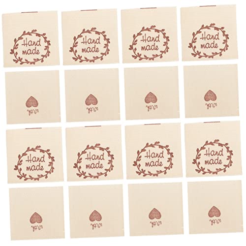 NOLITOY 100 Stück Basteletiketten Mini-Nähen personalisierte Nähetiketten Zubehör Name Stoff handmade label kleidungsetiketten textilien Quilt-Etiketten Baumwolletiketten für Häkelartikel von NOLITOY