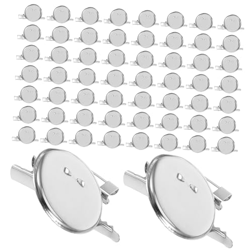 NOLITOY 100 Stück Broschen Rohlinge mit Clip Broschenträger für DIY Schmuckherstellung Lünette Basis für Cabochons und Epoxidharz für Basteln und Handwerk von NOLITOY