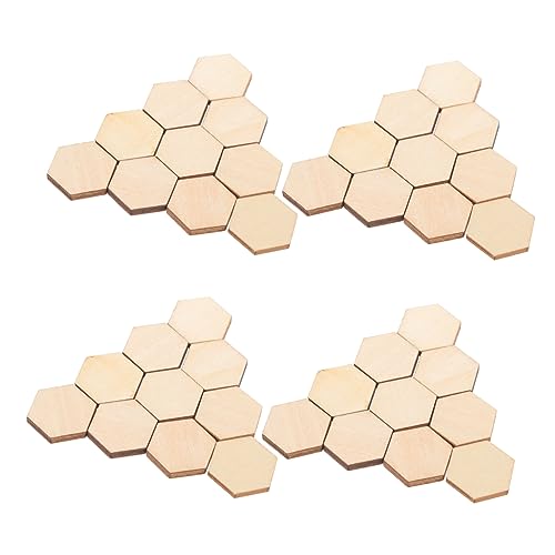 NOLITOY 100 Stück Buchenholz Sechseckige Holzformen Diy Bastelmaterial für Hochzeiten Geburtstagsfeiern und Weihnachten Hochwertige Holzverzierungen Sicher und Langlebig von NOLITOY