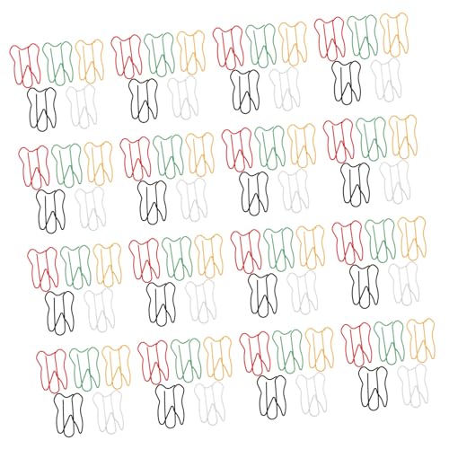NOLITOY 100 Stück Bunte Büroklammern Zahnform Metallklammern Farbenfrohe Kleine Clips für Büro Schule Zuhause Spielerische Marker zum Schnellen Organisieren von Dokumenten und Notizen von NOLITOY