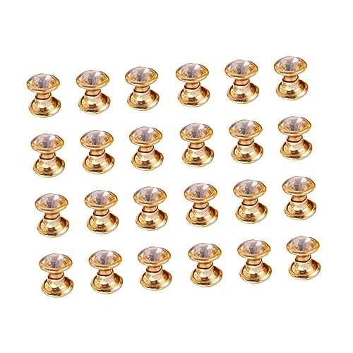 NOLITOY 100 Stück Bunte Diamant Schmucksteine Schnittqualität für DIY Schmuck Modeaccessoires und Kleidung Weißer Diamant mit Goldenem Rand von NOLITOY