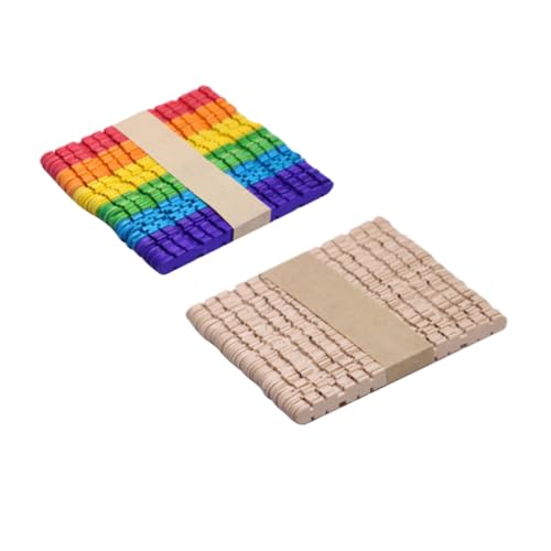 NOLITOY 100 Stück Bunte Holzstäbchen Eisstiele DIY Bastelstäbchen Kinderhandwerk Holzstäbchen zum Basteln Modellbau Collage für Gestaltung NOLITOY 100 Stück Bunte Holzstäbchen Eisstiele DIY Bastelstäbchen Kinderhandwerk Holzstäbchen zum Basteln Modellbau Collage für Gestaltung von NOLITOY