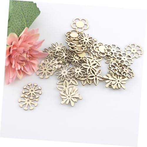 NOLITOY 100 Stück DIY Holzscheiben Blumenform Holzstücke Bastelset für Holzornamente Naturholz für Kreative Bastelprojekte Scrapbooking und Dekoration NOLITOY 100 Stück DIY Holzscheiben Blumenform Holzstücke Bastelset für Holzornamente Naturholz für Kreative Bastelprojekte Scrapbooking und Dekoration von NOLITOY