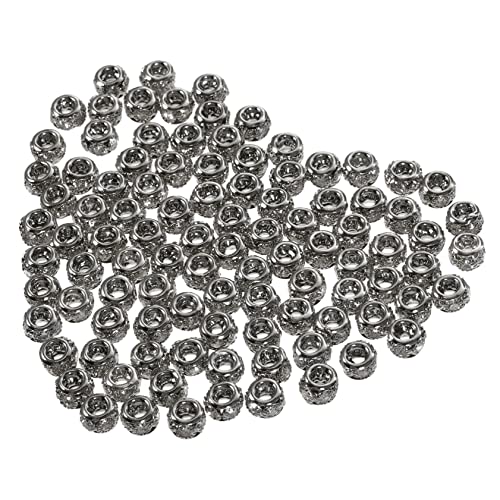 NOLITOY 100 Stück DIY Spacer Beads Legierung mit Strass für Armbänder und Kleine Rundperlen für Schmuckherstellung für Kreative Projekte von NOLITOY