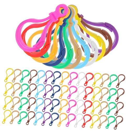 NOLITOY 100 Stück Farbenfrohe Glühbirnenschlüsselkette Haken Karabinerverschlüsse Schnappen Magnetischer Hummer Karabinerverschlussfeder Knebelverschluss Plastik Colorful von NOLITOY