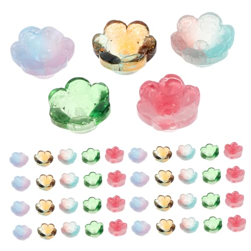 NOLITOY 100 Stück Glas Glockenblumen Perlen Bunte Lily Glasperlen mit Farbverlauf Handgefertigte DIY Schmuckperlen für Armbänder Halsketten Ohrring Dekorationen Leicht und Vielseitig NOLITOY 100 Stück Glas Glockenblumen Perlen Bunte Lily Glasperlen mit Farbverlauf Handgefertigte DIY Schmuckperlen für Armbänder Halsketten Ohrring Dekorationen Leicht und Vielseitig von NOLITOY