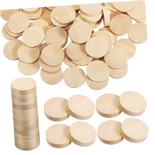NOLITOY 100 Stück Holz Kreis woodwork woodcarver Holzstücke Holzstich Holzdekorationen Auflistung Design Jumbo klein Runden runde Holzscheiben holzhandwerk Holzscheiben für Mittelstücke von NOLITOY