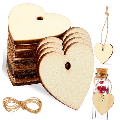 NOLITOY 100 Stück Holzherzen mit Juteschnur Natürliche Herzförmige Holzscheiben zum Bemalen Basteln DIY Anhänger Hochzeit Party Dekorationen Mehrzweck Holzstücke NOLITOY 100 Stück Holzherzen mit Juteschnur Natürliche Herzförmige Holzscheiben zum Bemalen Basteln DIY Anhänger Hochzeit Party Dekorationen Mehrzweck Holzstücke von NOLITOY