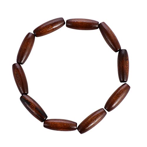 NOLITOY 100 Stück Holzreisperlen Halskette Perle Erdig Basteln Oval Dekoration Perlen Für Armbänder Olive Armbandperle Natur Kunst Handwerksherstellung Form Lose Perlen Runden Kaffee von NOLITOY