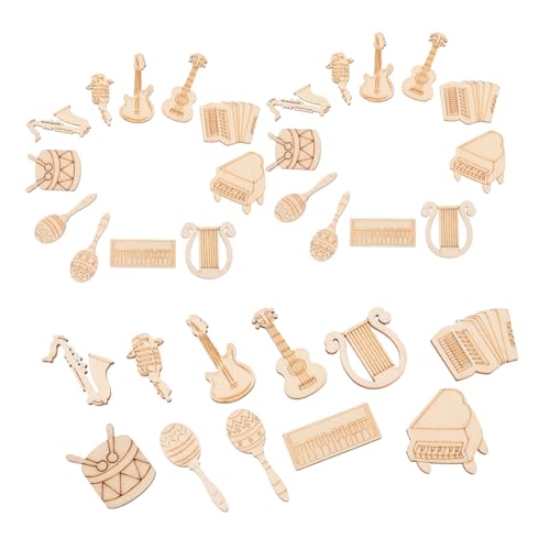NOLITOY 100 Stück Holzscheiben Musikinstrumente Formen Naturholz zum Basteln DIY Holzplättchen für Kreative Dekoration Langlebig und Sicher NOLITOY 100 Stück Holzscheiben Musikinstrumente Formen Naturholz zum Basteln DIY Holzplättchen für Kreative Dekoration Langlebig und Sicher von NOLITOY