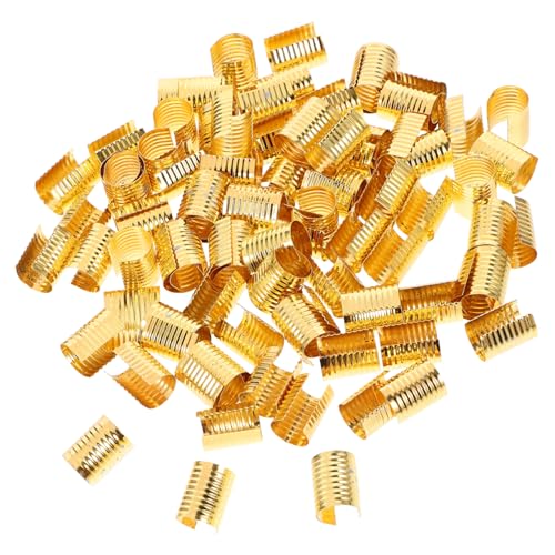 NOLITOY 100 Stück Kabelclips für Schmuckherstellung Mittelgroße Kordelenden Robustem Eisen für Armbänder Schlüsselanhänger und DIY Projekte von NOLITOY