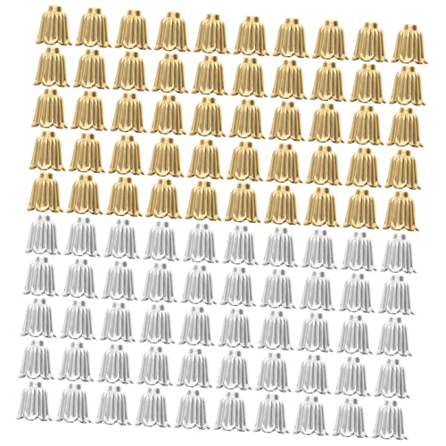 NOLITOY 100 Stück Perlenkappen Antikem Legierungs Material für DIY Schmuck Quasten Endkappen für und Armbänder Goldene Silberne NOLITOY 100 Stück Perlenkappen Antikem Legierungs Material für DIY Schmuck Quasten Endkappen für und Armbänder Goldene Silberne von NOLITOY