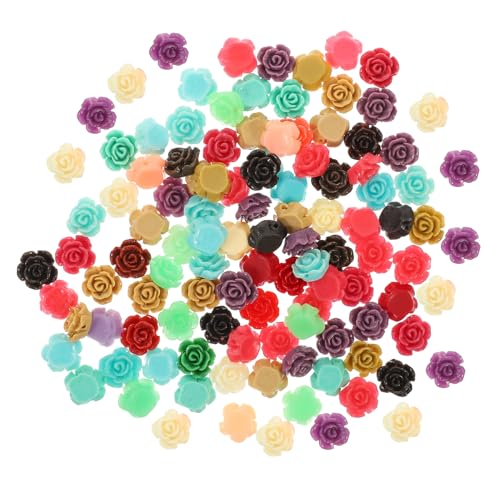 NOLITOY 100 Stück Resin Rosen Perlen DIY Schmuckperlen für Armbänder Halsketten Ohrringe Handgefertigte Blütenperlen zum Auffädeln und Basteln NOLITOY 100 Stück Resin Rosen Perlen DIY Schmuckperlen für Armbänder Halsketten Ohrringe Handgefertigte Blütenperlen zum Auffädeln und Basteln von NOLITOY