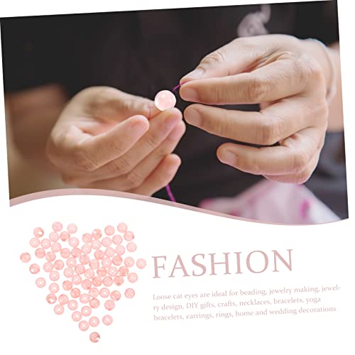 NOLITOY 100 Stück Rosa Katzenaugen Rundperlen Resin Schmuckperlen für DIY Armbänder Halsketten Schmuckherstellung Bastelperlen Spacer Perlen Zubehör NOLITOY 100 Stück Rosa Katzenaugen Rundperlen Resin Schmuckperlen für DIY Armbänder Halsketten Schmuckherstellung Bastelperlen Spacer Perlen Zubehör von NOLITOY
