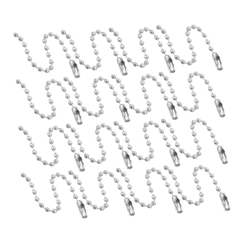 NOLITOY 100 Stück Silberfarbene Kugelketten DIY Schlüsselanhänger Dog Tag Metall Perlenketten Zubehör für Bastelprojekte und Anhänger Herstellung von NOLITOY