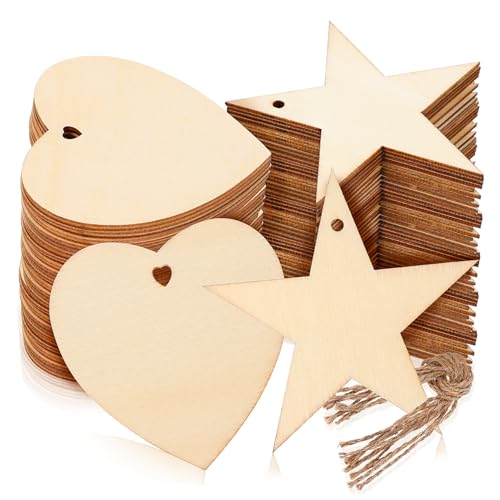 NOLITOY 100 Stück Teiliges Holzanhänger Stern Herz Form Blanko Holzlabel Hängen Robuste und Glatte Holzscheiben für DIY Basteln Geschenkdekoration Party Accessoires NOLITOY 100 Stück Teiliges Holzanhänger Stern Herz Form Blanko Holzlabel Hängen Robuste und Glatte Holzscheiben für DIY Basteln Geschenkdekoration Party Accessoires von NOLITOY