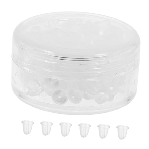 NOLITOY 100 Stück Transparente Silikon Ohrstecker Verschlüsse Leicht Kompatibel für Ohrstecker Creolen Haken Sicherer Halt für Damen Kleine Langlebig und Bequem von NOLITOY