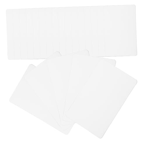 NOLITOY 100 Stück Weiße PVC Karten Unbedruckt Beschriftbar Langlebig DIY Etiketten Wortkarten für Basteln Scrapbook Valentinstag Hochzeit Dekoration von NOLITOY
