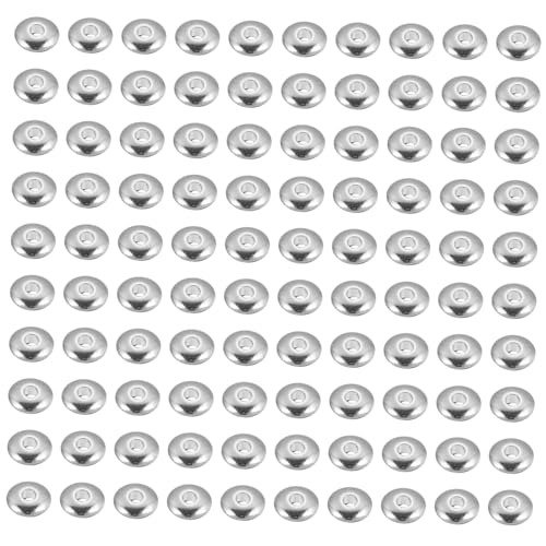 NOLITOY 1000 Stück DIY Spacer Perlen Rund Rhodium Farbe Schmuck Zubehör für Armbänder Halsketten Bastelperlen DIY Basteln Schmuckherstellung von NOLITOY
