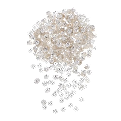 NOLITOY 1000 Stück Perlenkappen Silber Blütenmuster Schmuckzubehör für Diy Armbänder Halsketten Bastelprojekte Eisen Spacer Endkappen für Schmuckgestaltung NOLITOY 1000 Stück Perlenkappen Silber Blütenmuster Schmuckzubehör für Diy Armbänder Halsketten Bastelprojekte Eisen Spacer Endkappen für Schmuckgestaltung von NOLITOY