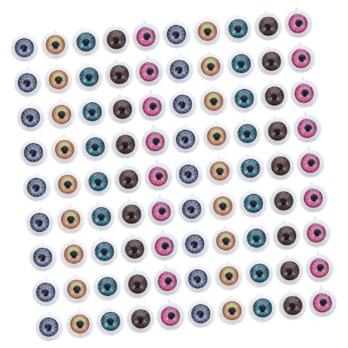 NOLITOY 100Stücke DIY Puppenaugen Runde Falsche Augen Bastelmaterial für Mehrfarbige Augäpfel für Puppenhandwerk und Projekte von NOLITOY