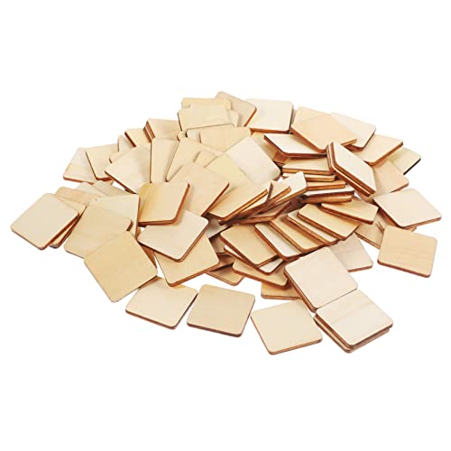 NOLITOY 100Stücke Quadratische Holzblöcke für DIY Projekte Leere Holzplatten Naturholz Basteln Sichere von NOLITOY