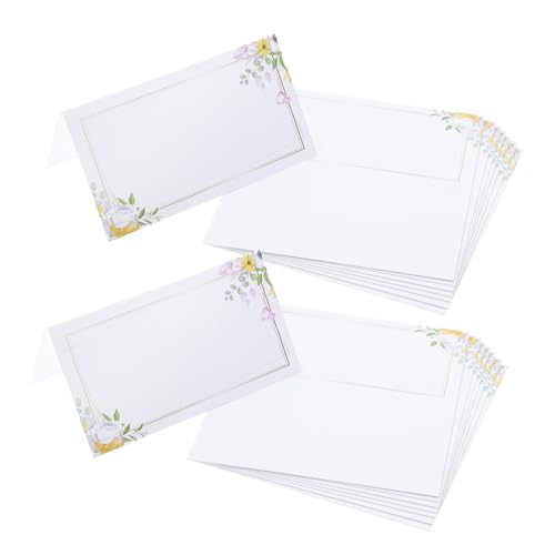 NOLITOY 100stücke Namenskarten Für Tischdekoration Blumenmuster Platzkarten Für Hochzeit Party Blanko Druckbar Aus Robustem Papier von NOLITOY