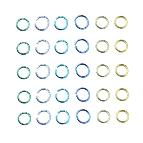 NOLITOY 1080 Stück Aluminium Sprungringe Biegeringe Farbige Open Jump Rings für Schmuckherstellung DIY Basteln Verbinder Anhänger Ringe Zubehör von NOLITOY