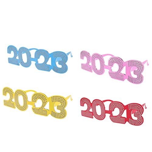 NOLITOY 12 Stk 2023 Neujahrsbrille 2023 Nummer Brillen 2023 Zahlenbrille 2023 Verkleidungsglas Lustige Brillen 2023 Partybrille Anzahl Pc-rahmen Aus Kunststoff (ohne Linse) Füllung von NOLITOY