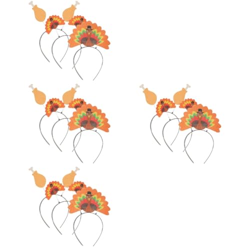 NOLITOY 12 Stk Truthahn Stirnband Haar Einclipsen Truthahnhut Drumstick-stirnband Thanksgiving-kopf-bopper Haarband Für Hühnerbeine Thanksgiving-party-stirnbänder Kind Bilden Stoff Zubehör von NOLITOY