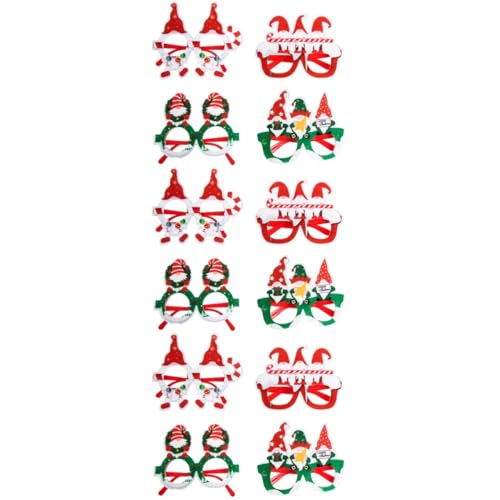 NOLITOY 12 Stk Weihnachtsgläser 2023 Brille Neujahr Weihnachtsdekoration Party Sonnenbrille Fotoverzierung Verrücktes Kleid Weihnachtsbrillenrahmen Blitz Plastik Weihnachtsutensilien Kind von NOLITOY