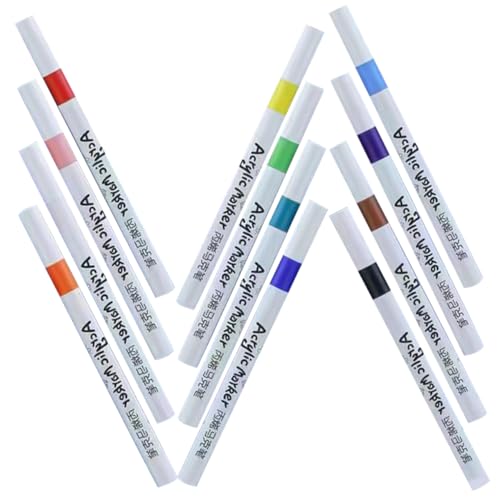 NOLITOY 12 Stück Acryl Marker Wasserdichte Paint Pens für Diy Projekte für Mehr Ergonomisches Design für Präzises Zeichnen von NOLITOY