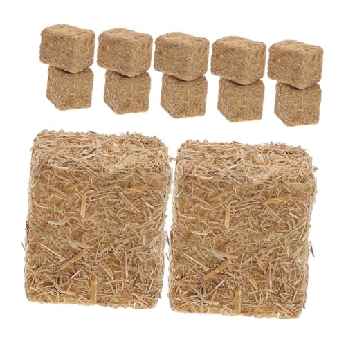 NOLITOY 12 Stück Miniatur Heuballen Deko Künstliche Strohhaufen für Puppenhaus Bauernhof Dioramen Tischdekoration Kreative Miniaturaccessoires von NOLITOY