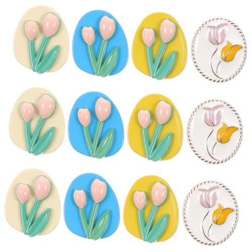 NOLITOY 12 Stück Teiliges Bunte Tulpen Knöpfe aus Langlebiger Zinklegierung Spezielle Form für DIY Nähprojekte an Hemden Mänteln Pullovern und Jacken zum Bekleidungsersatz und Basteln NOLITOY 12 Stück Teiliges Bunte Tulpen Knöpfe aus Langlebiger Zinklegierung Spezielle Form für DIY Nähprojekte an Hemden Mänteln Pullovern und Jacken zum Bekleidungsersatz und Basteln von NOLITOY