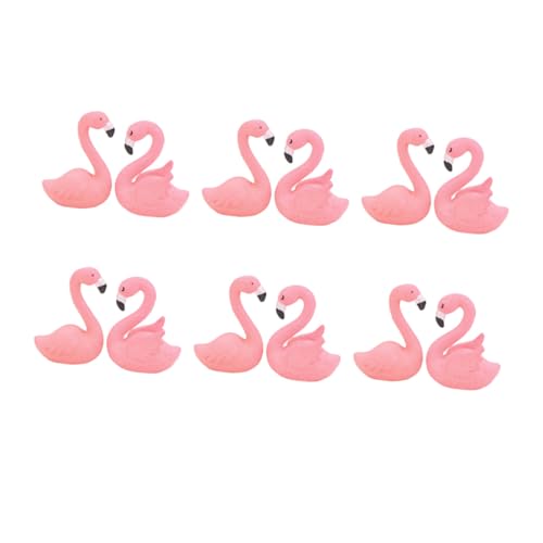 NOLITOY 12 Stück Teiliges Flamingo Cake Ornament Flügel Geöffnet Geschlossen Niedliche Tortendeko Vielseitige Flamingo Figur für Kuchen Auto Zuhause Attraktive Micro Landschaft Deko von NOLITOY