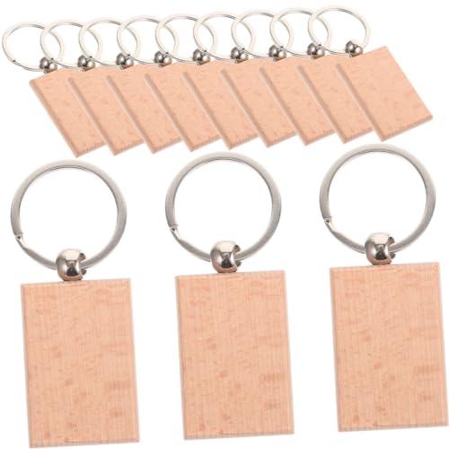 NOLITOY 12 Stück Teiliges Holz Schlüsselanhänger Rohlinge zum Selbergestalten Glatte Oberfläche DIY Holzschlüsselringe für Bastelbedarf Personalisierbare Anhänger als Kleines Dankeschön von NOLITOY