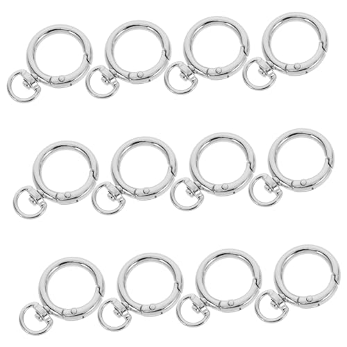 NOLITOY 12 Stück Teiliges Legierungs schnapphaken mit Drehbarem O ring Federbelasteter Karabinerclip für Schlüsselanhänger Taschenriemen und DIY zubehör in Silber NOLITOY 12 Stück Teiliges Legierungs schnapphaken mit Drehbarem O ring Federbelasteter Karabinerclip für Schlüsselanhänger Taschenriemen und DIY zubehör in Silber von NOLITOY