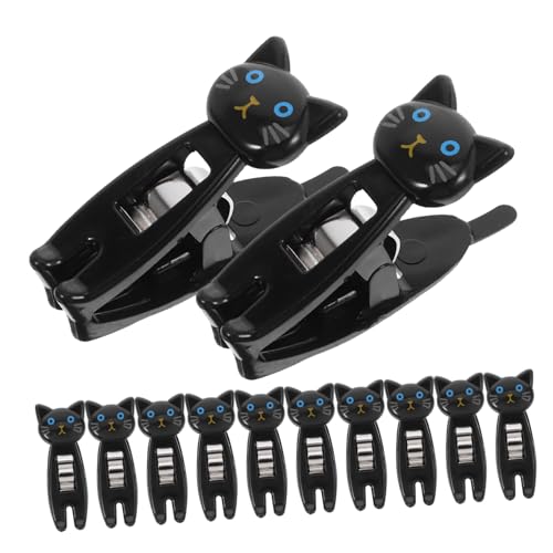 NOLITOY 12 Stück Teiliges Niedliche Katzen bag Clips aus Stabilem Multifunktionale Memo Lebensmittelverschlüsse Praktisch und Leicht für Büro Zuhause und Unterwegs für Snacks und Papiere von NOLITOY