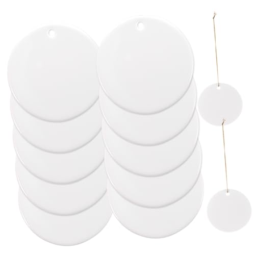 NOLITOY 12 Stück Teiliges Runde Beidseitig Bemalbare Keramik Hängeornamente Multifunktionale Blanko Anhänger aus Hochwertiger Keramik zum DIY Basteln Fensterdeko Geburtstags und NOLITOY 12 Stück Teiliges Runde Beidseitig Bemalbare Keramik Hängeornamente Multifunktionale Blanko Anhänger aus Hochwertiger Keramik zum DIY Basteln Fensterdeko Geburtstags und von NOLITOY