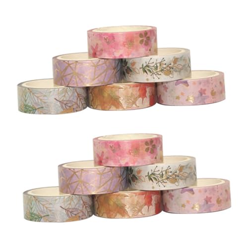 NOLITOY 12 Stück Teiliges Washi Tape Japanischer Stil Abreißbares Masking Tape Buntes DIY Dekoratives Klebeband für Scrapbooking Planer Geschenke Vielseitig Einsetzbar Handreißbar Washi von NOLITOY