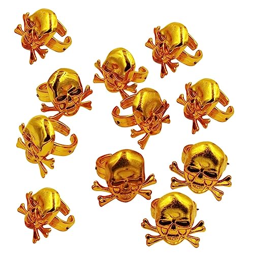 NOLITOY 12Stücke Piratenringe Verstellbare Ringe Goldene Schmuckstücke für Halloween Partys Requisiten für Piraten Geburtstagsfeiern NOLITOY 12Stücke Piratenringe Verstellbare Ringe Goldene Schmuckstücke für Halloween Partys Requisiten für Piraten Geburtstagsfeiern von NOLITOY