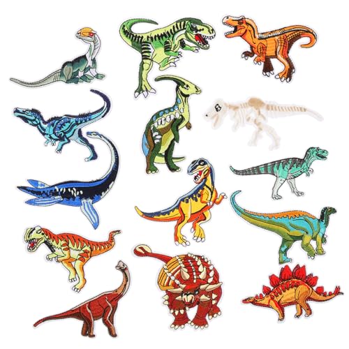 NOLITOY 14 Stück Teiliges Dinosaurier Bügelflicken Bestickte Stoffpatches mit Leuchtenden Farben Robustes DIY Zubehör für Kleidung Jacken Jeans und Textilien Einfaches Aufbügeln ohne NOLITOY 14 Stück Teiliges Dinosaurier Bügelflicken Bestickte Stoffpatches mit Leuchtenden Farben Robustes DIY Zubehör für Kleidung Jacken Jeans und Textilien Einfaches Aufbügeln ohne von NOLITOY