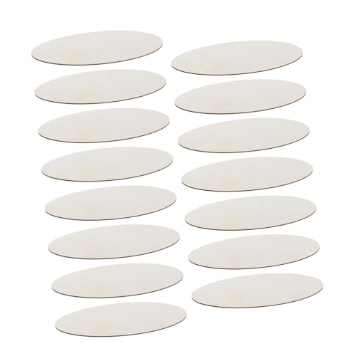 NOLITOY 15 Stück Teiliges Unbehandelte Basswood Holzplatten Oval Leichtes Glattes Bastelmaterial für DIY Malerei Schnitzen Schulprojekte Familienaktivitäten von NOLITOY
