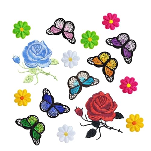 NOLITOY 16 Stck Teiliges Bunte Blumen Aufbügel patches Bestickte Rosen Applikationen Vielseitig für Jeans Taschen Kleidung und DIY Bastelprojekte Einfach Anzubringen und Langlebig NOLITOY 16 Stck Teiliges Bunte Blumen Aufbügel patches Bestickte Rosen Applikationen Vielseitig für Jeans Taschen Kleidung und DIY Bastelprojekte Einfach Anzubringen und Langlebig von NOLITOY