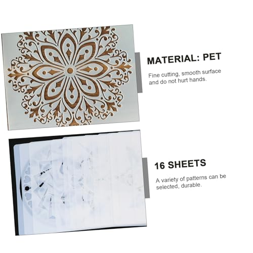 NOLITOY 16 Stück Teiliges Mandala Schablonen Pet Wiederverwendbare DIY Malvorlagen mit Feiner Verarbeitung Glatten Kanten Hohlem Design Waschbar und Langlebig für Kreative Bastel NOLITOY 16 Stück Teiliges Mandala Schablonen Pet Wiederverwendbare DIY Malvorlagen mit Feiner Verarbeitung Glatten Kanten Hohlem Design Waschbar und Langlebig für Kreative Bastel von NOLITOY