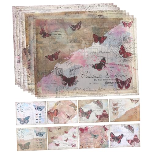 NOLITOY 16 Stück Vintage Scrapbooking Papier Retro DIY Hintergrundpapiere für Basteln für Tagebuch Fotoalbum und Kartenherstellung von NOLITOY