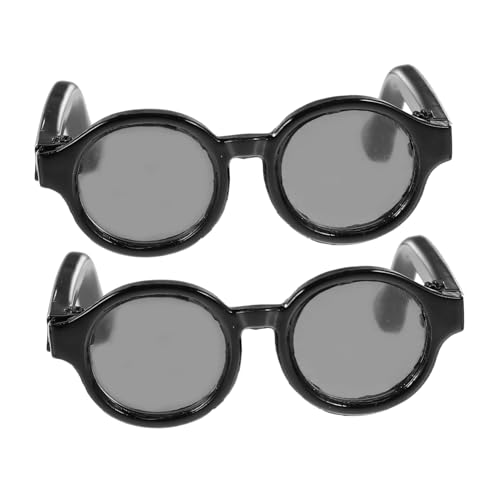 NOLITOY 2 Paare Mini -Brillenzubehör Lesebrille für Puppen Puppenbrille Ankleiden Gläser kleine Brille kleine Puppensonnenbrille Mini-Brillen-Requisiten Plastik Black von NOLITOY