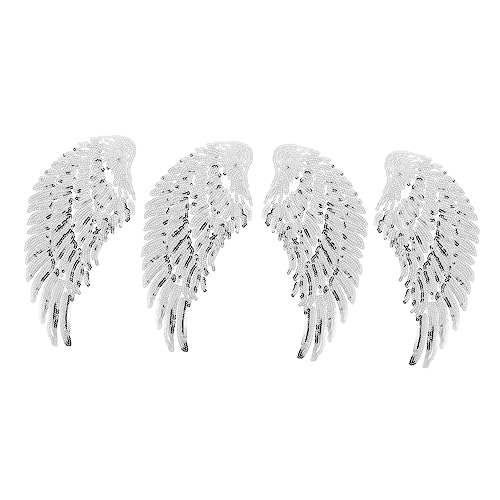 NOLITOY 2 Paare Pailletten Flügel Aufnäher zum Aufnähen und Aufbügeln Silberne DIY Kleidung Applikation Reparierender Stoffflicken für Jacken Hemden Vielseitige Textildekoration NOLITOY 2 Paare Pailletten Flügel Aufnäher zum Aufnähen und Aufbügeln Silberne DIY Kleidung Applikation Reparierender Stoffflicken für Jacken Hemden Vielseitige Textildekoration von NOLITOY