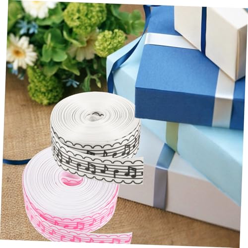 NOLITOY 2 Rollen Musiknoten Geschenkband aus Polyester Zuschneidbares DIY Bastelband für Festtagsverpackung Langlebiges Waschbares Zierband für Schleifen Blumen Geschenkverpackungen NOLITOY 2 Rollen Musiknoten Geschenkband aus Polyester Zuschneidbares DIY Bastelband für Festtagsverpackung Langlebiges Waschbares Zierband für Schleifen Blumen Geschenkverpackungen von NOLITOY